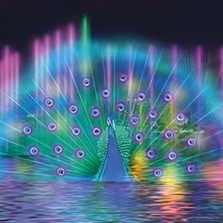 대형 레이저 음악 부동 호수 분수